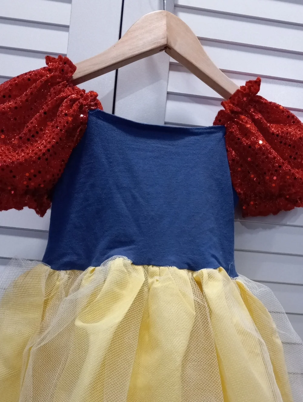 Disney Princess Snow White Sequin Dress in Blue, Red & Yellow - Picture 9 of 12